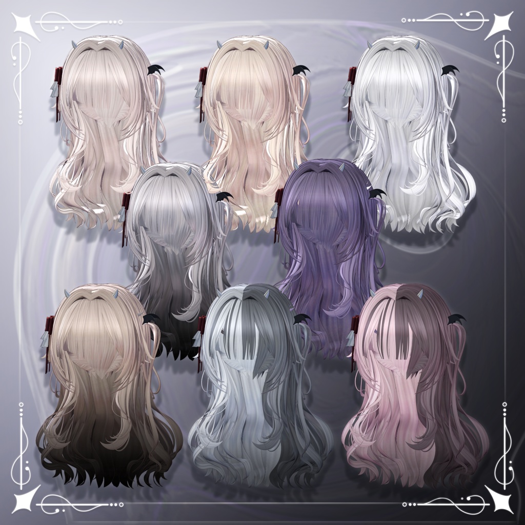 【10アバター対応】Little Devil Hair