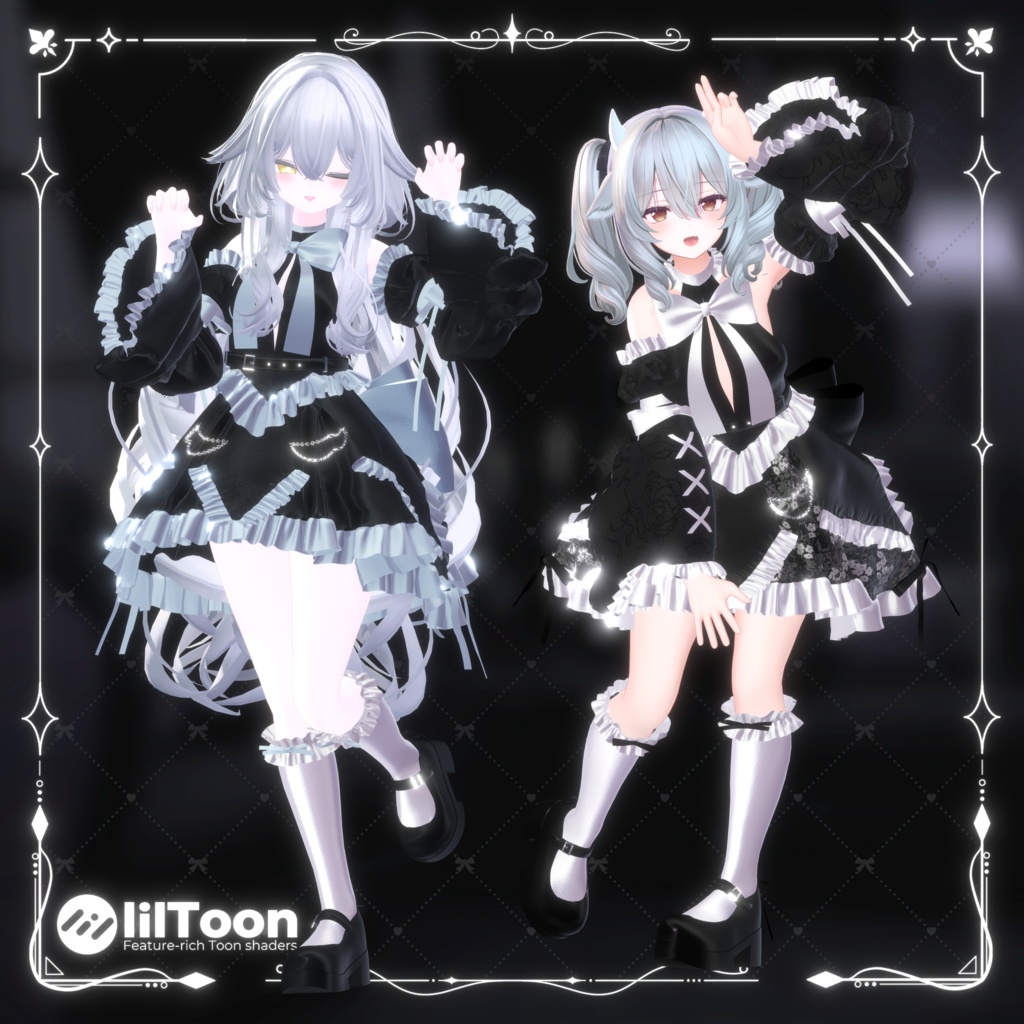 【9アバター対応・衣装】Nocturne Ruffle Dress