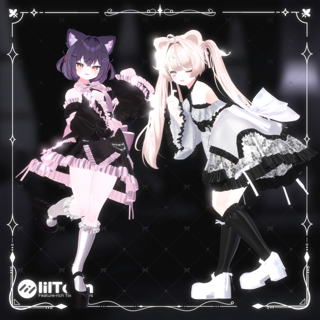 【9アバター対応・衣装】Nocturne Ruffle Dress