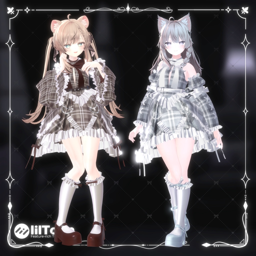 【9アバター対応・衣装】Nocturne Ruffle Dress
