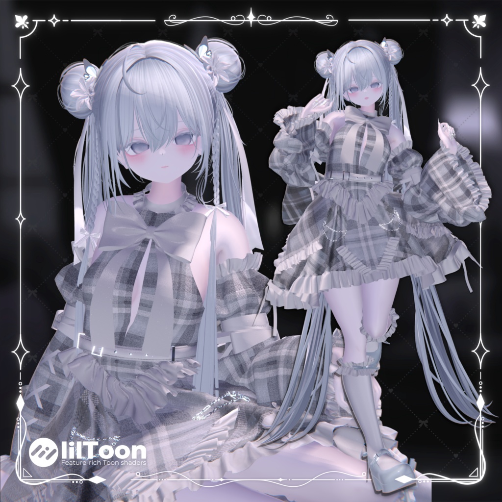 【9アバター対応・衣装】Nocturne Ruffle Dress