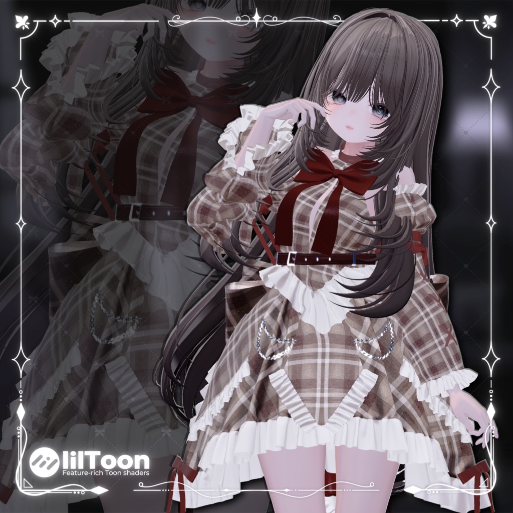 【9アバター対応・衣装】Nocturne Ruffle Dress