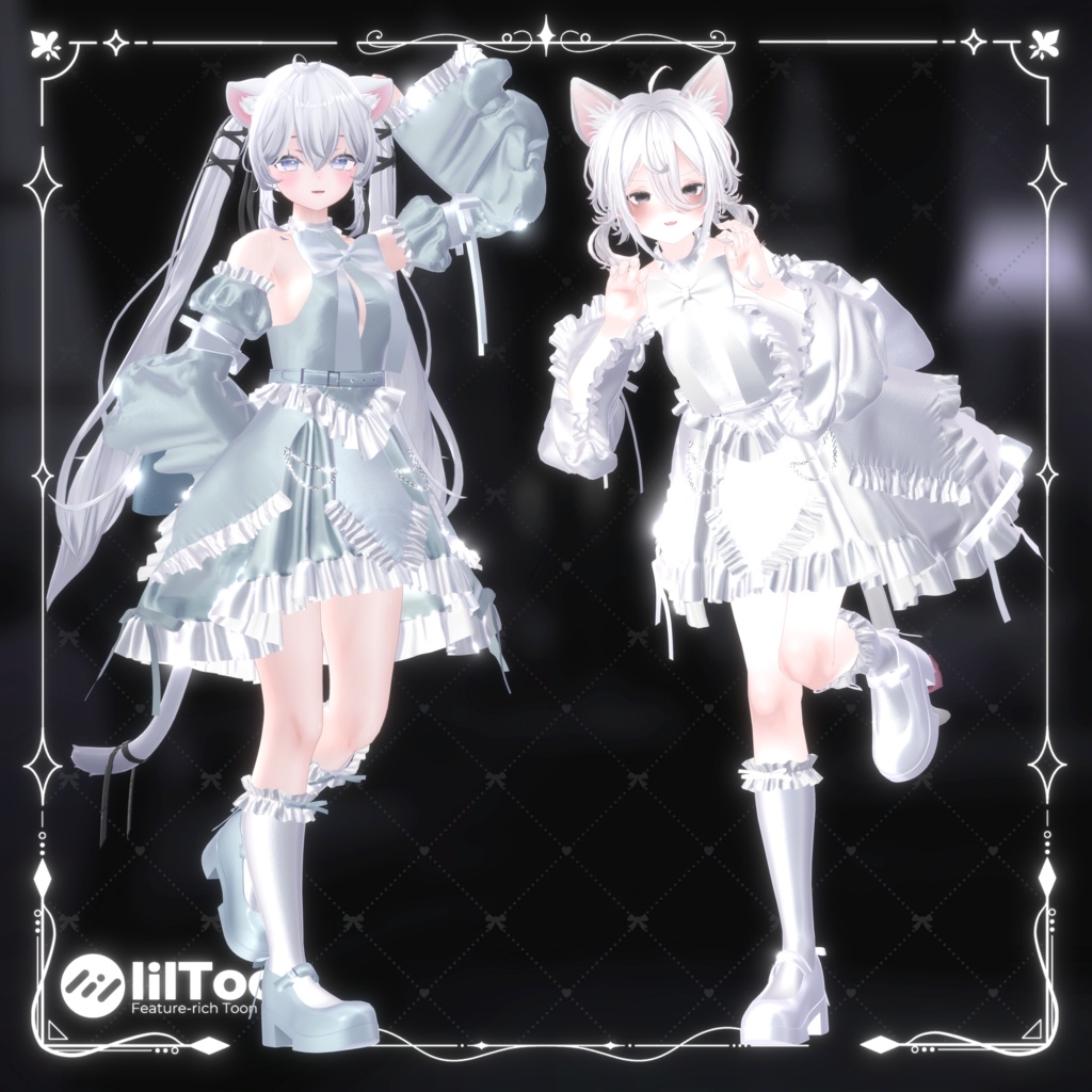 【9アバター対応・衣装】Nocturne Ruffle Dress