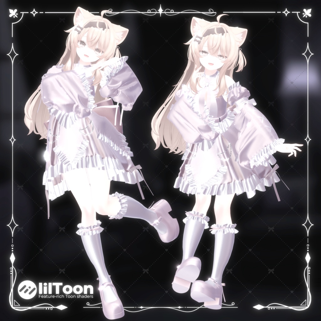 【9アバター対応・衣装】Nocturne Ruffle Dress