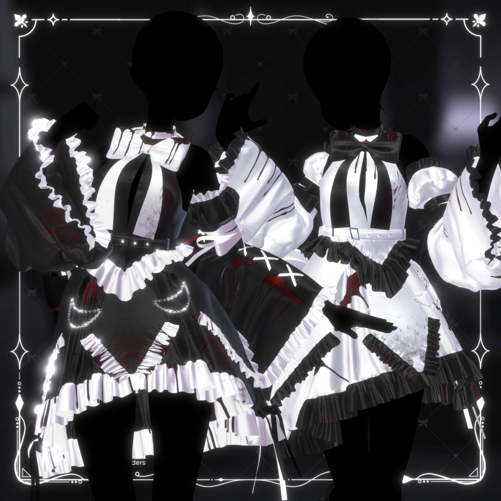【9アバター対応・衣装】Nocturne Ruffle Dress