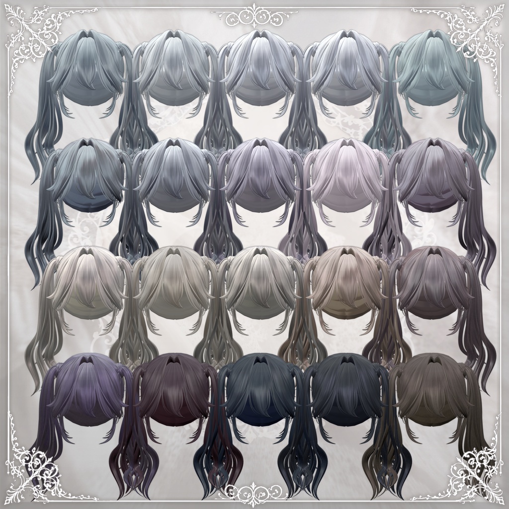 【15アバター対応】Cat Maid Twintall(Hair)