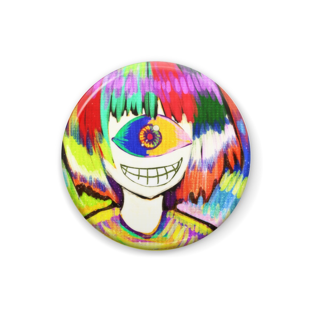 くわっとした缶バッチ