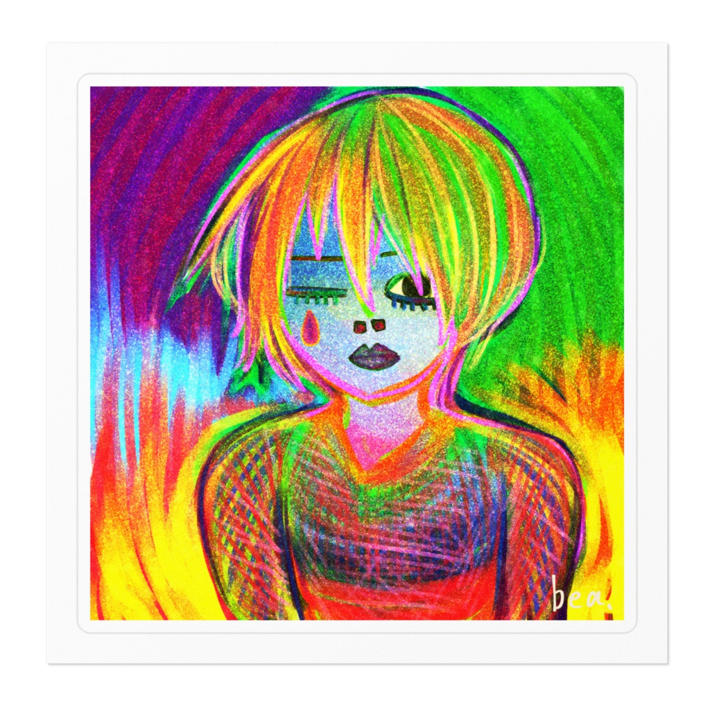 ギラギラした男のステッカー