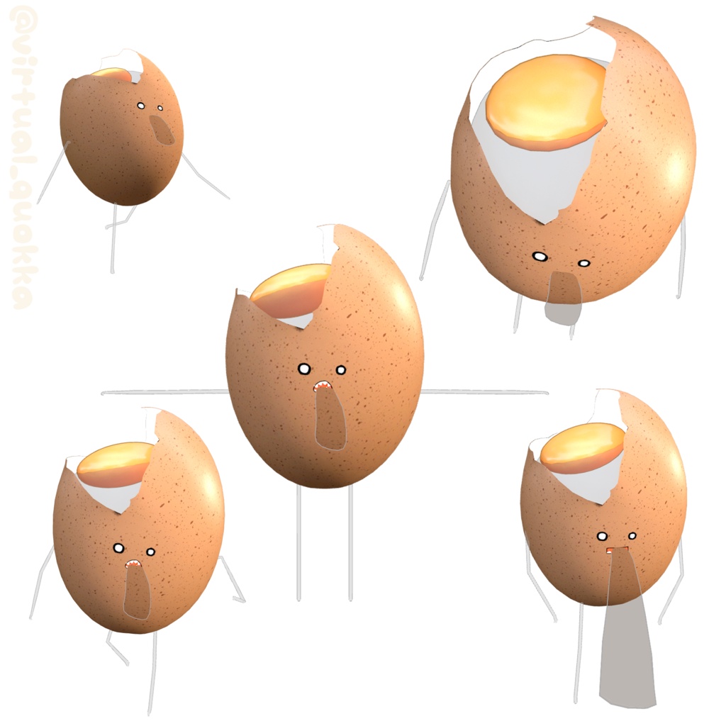 【オリジナル3Dモデル】割れた卵 / Broken Egg