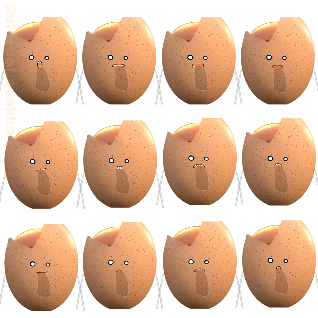 【オリジナル3Dモデル】割れた卵 / Broken Egg