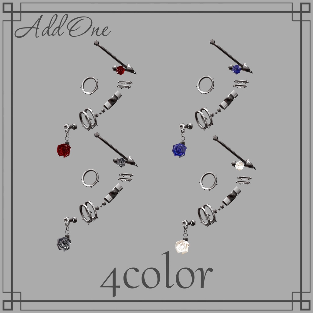 【10アバター対応】🥀Rose Piercing