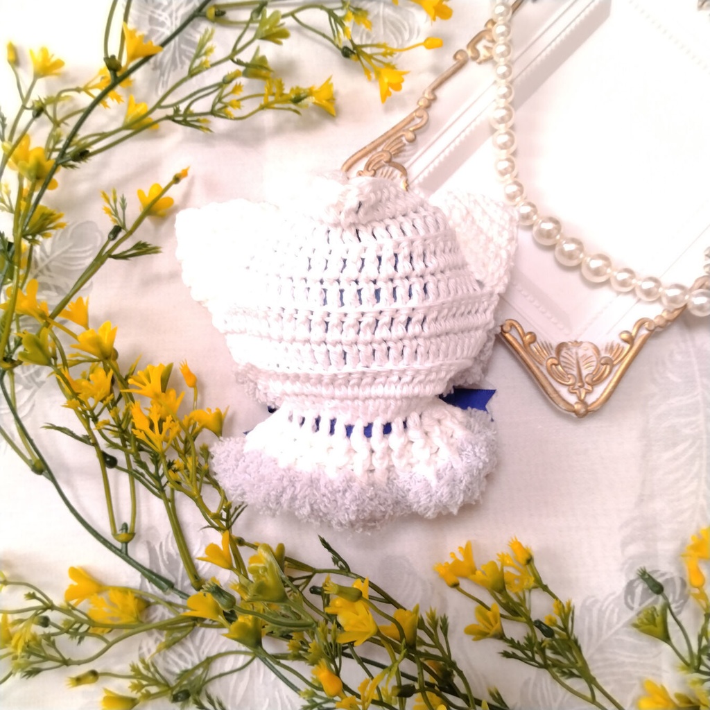 10cmぬい用手編みねこミミケープ