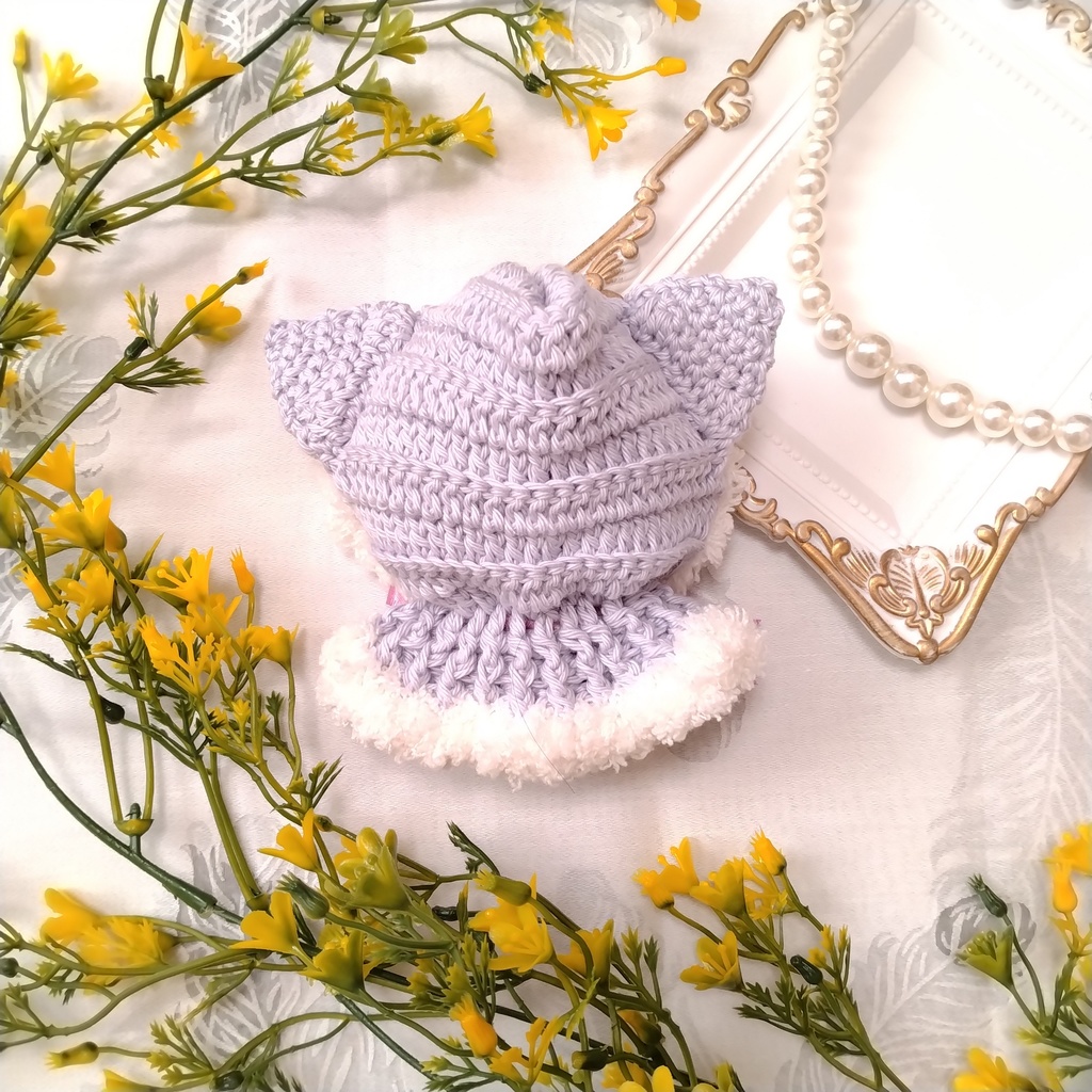 10cmぬい用手編みねこミミケープ