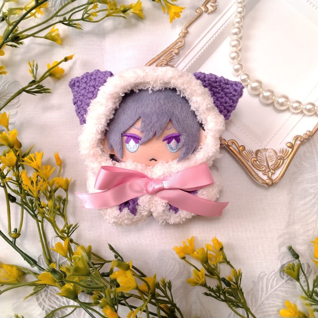 10cmぬい用手編みねこミミケープ