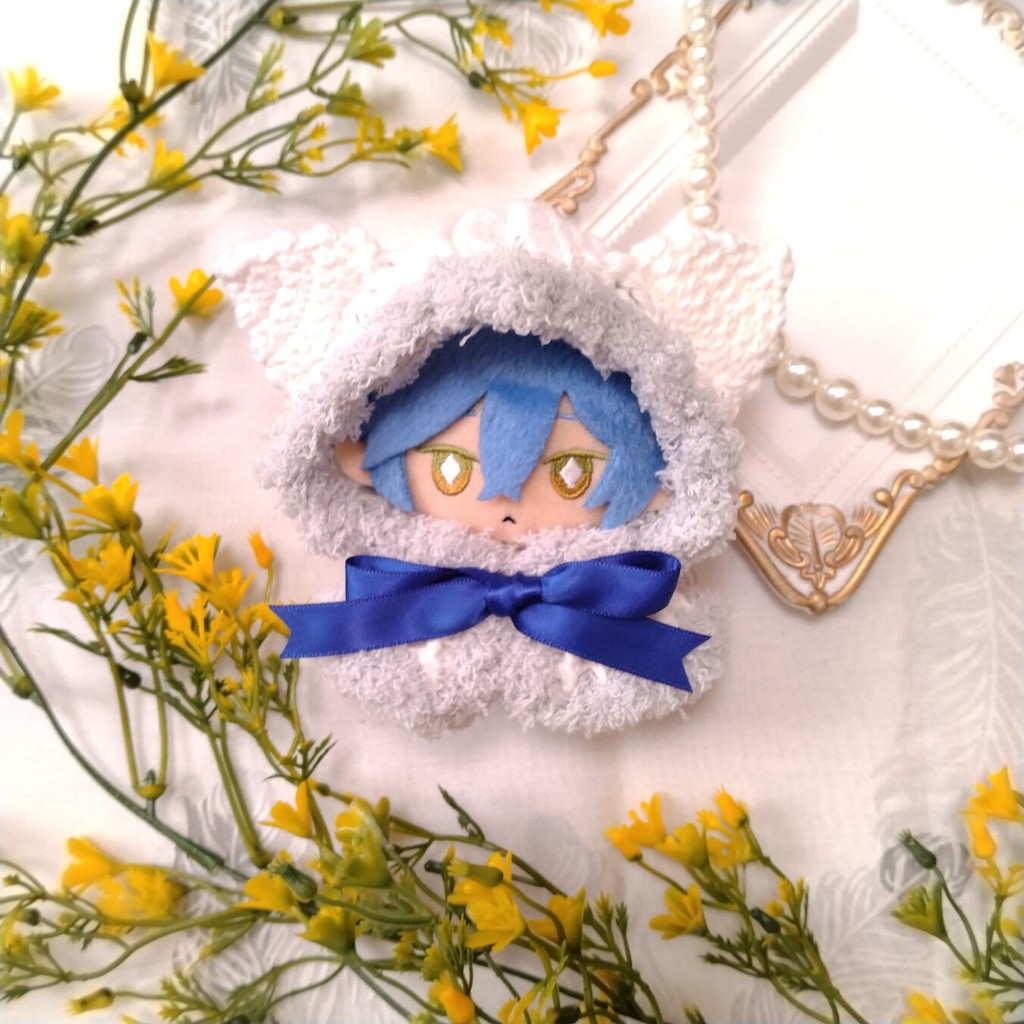 10cmぬい用手編みねこミミケープ