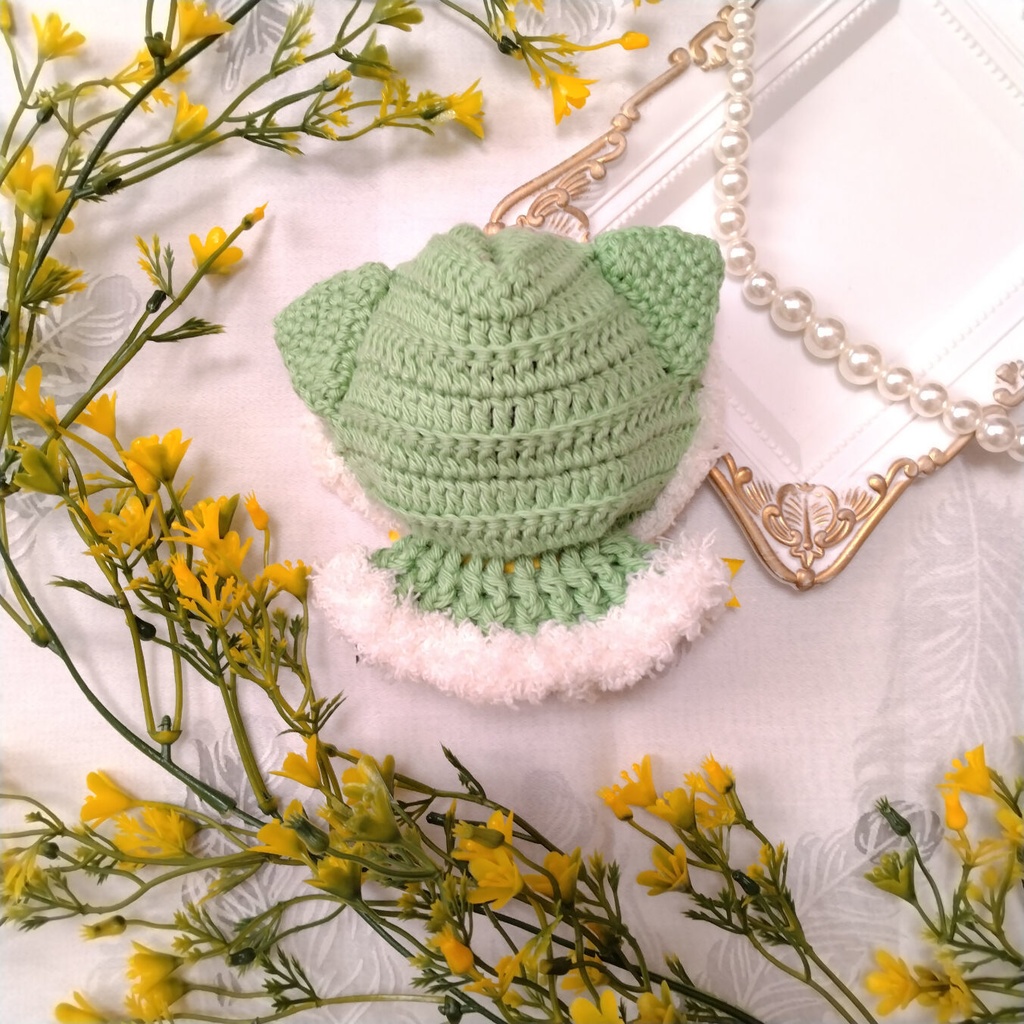 10cmぬい用手編みねこミミケープ