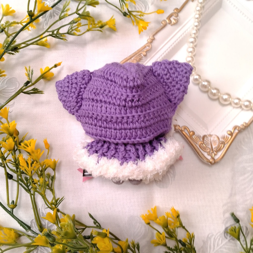 10cmぬい用手編みねこミミケープ