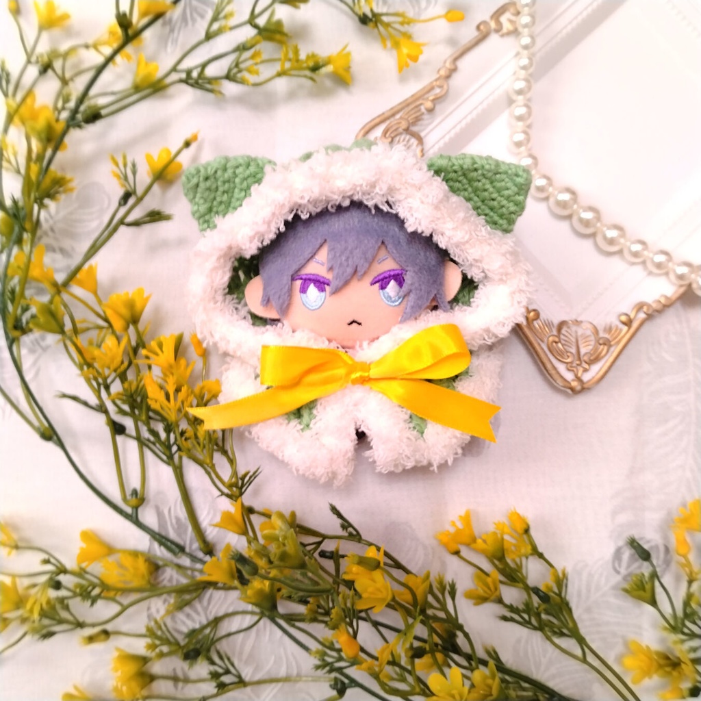 10cmぬい用手編みねこミミケープ