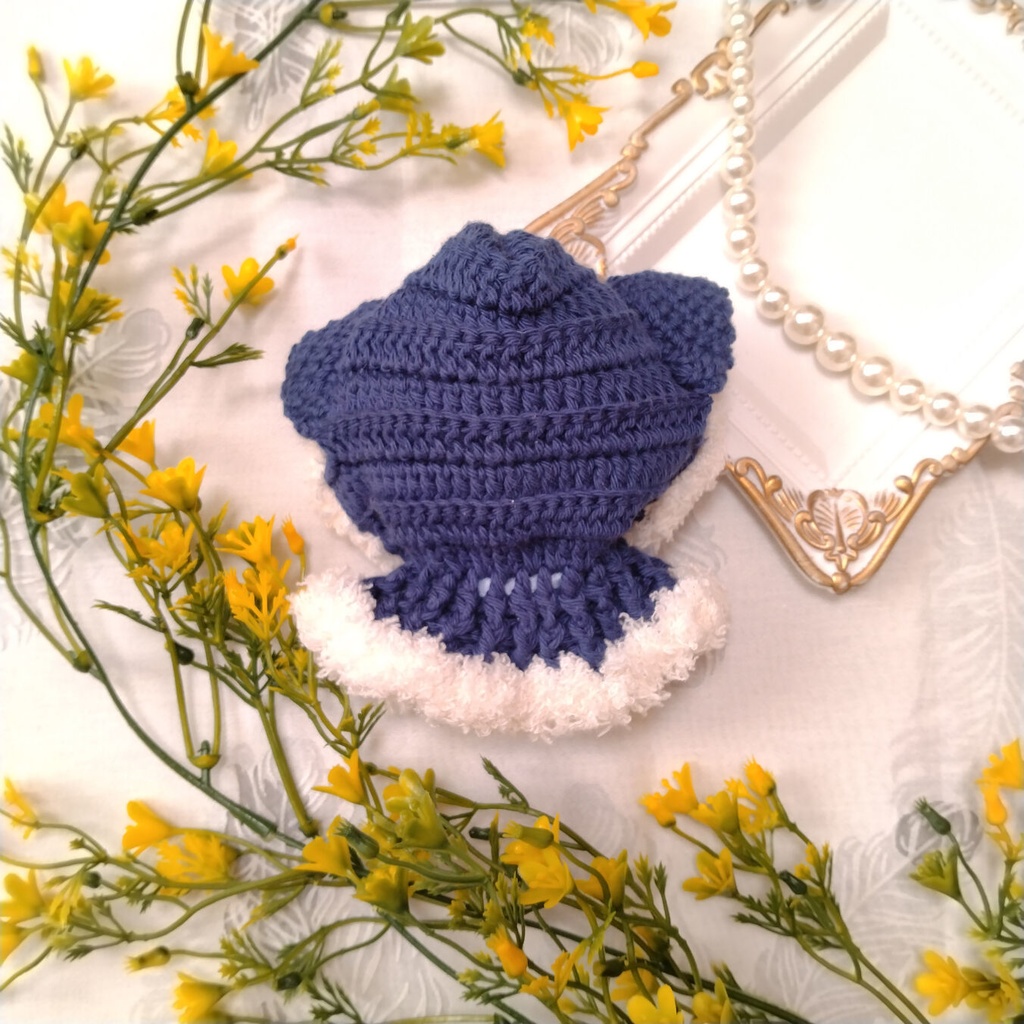 10cmぬい用手編みねこミミケープ