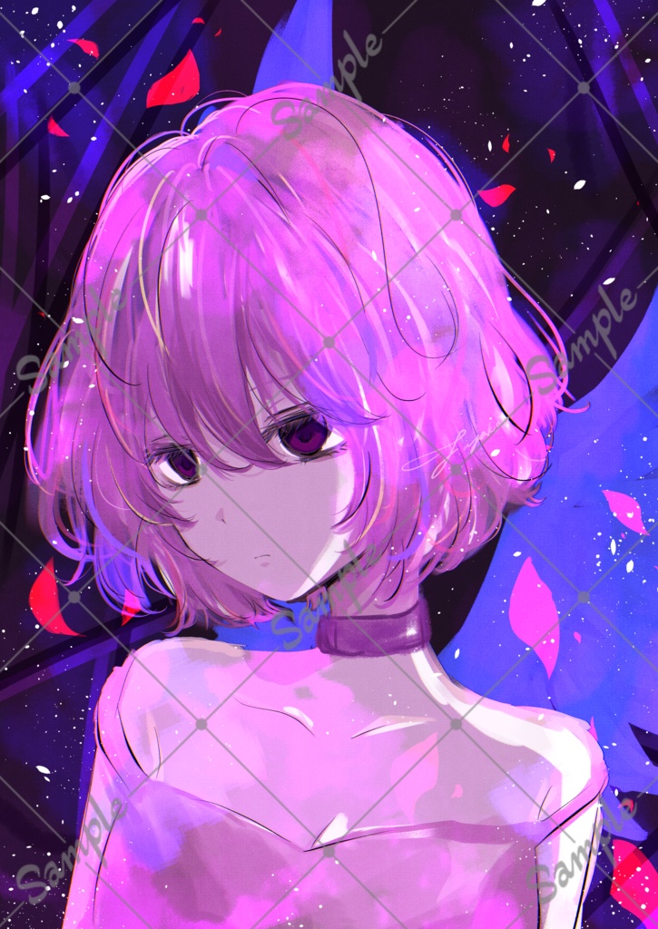 イラスト「憂い」待ち受け画像ホーム画面