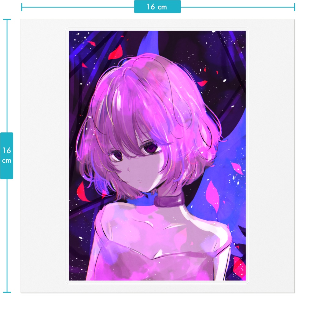 オリジナルイラスト 憂い ステッカー