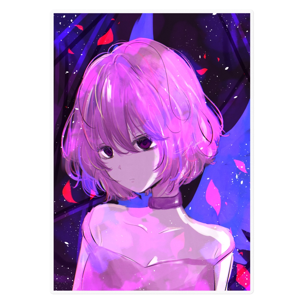 オリジナルイラスト 憂い ステッカー