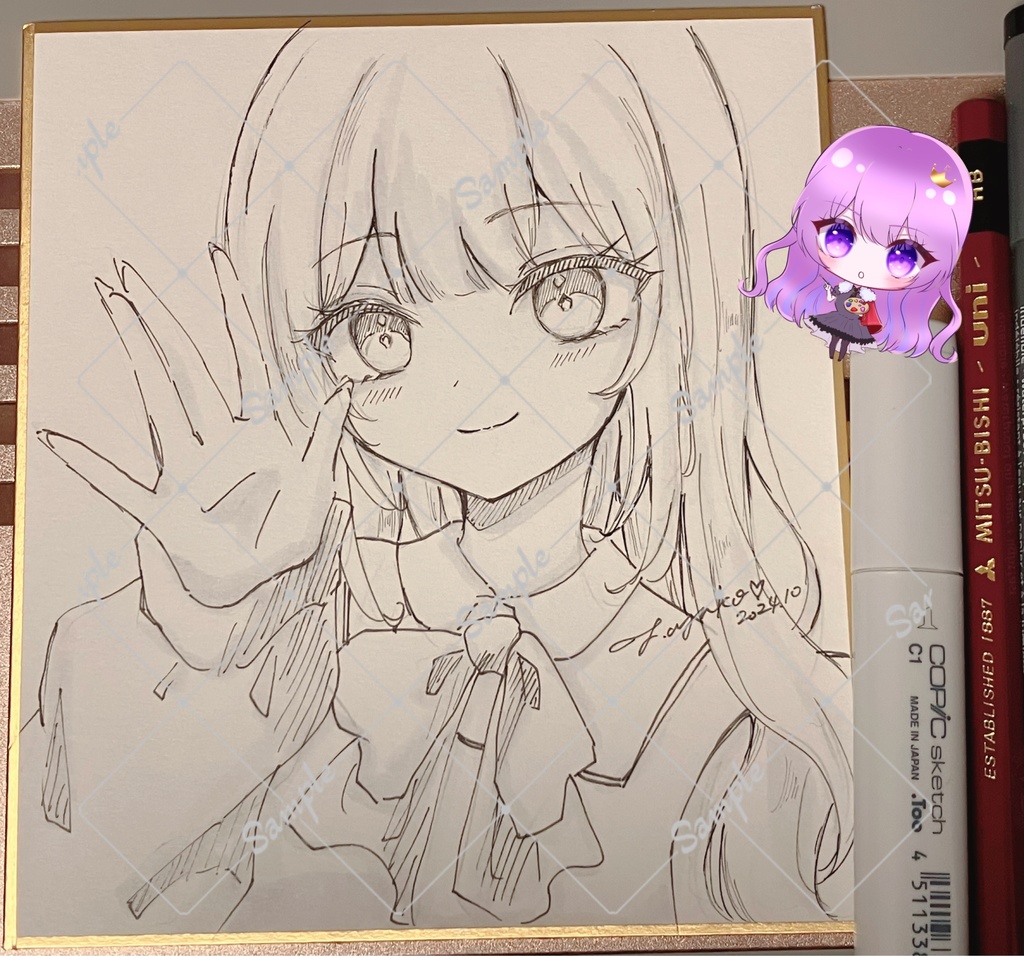一点物ミニ色紙アナログイラスト！