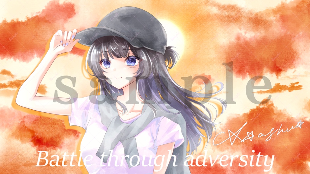 あやこ亜種_歌みた記念夕焼け壁紙