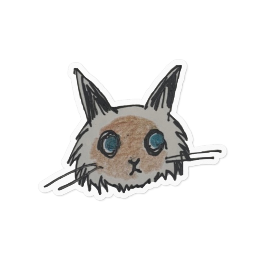 ステッカー シャム猫01 ohnyatchi