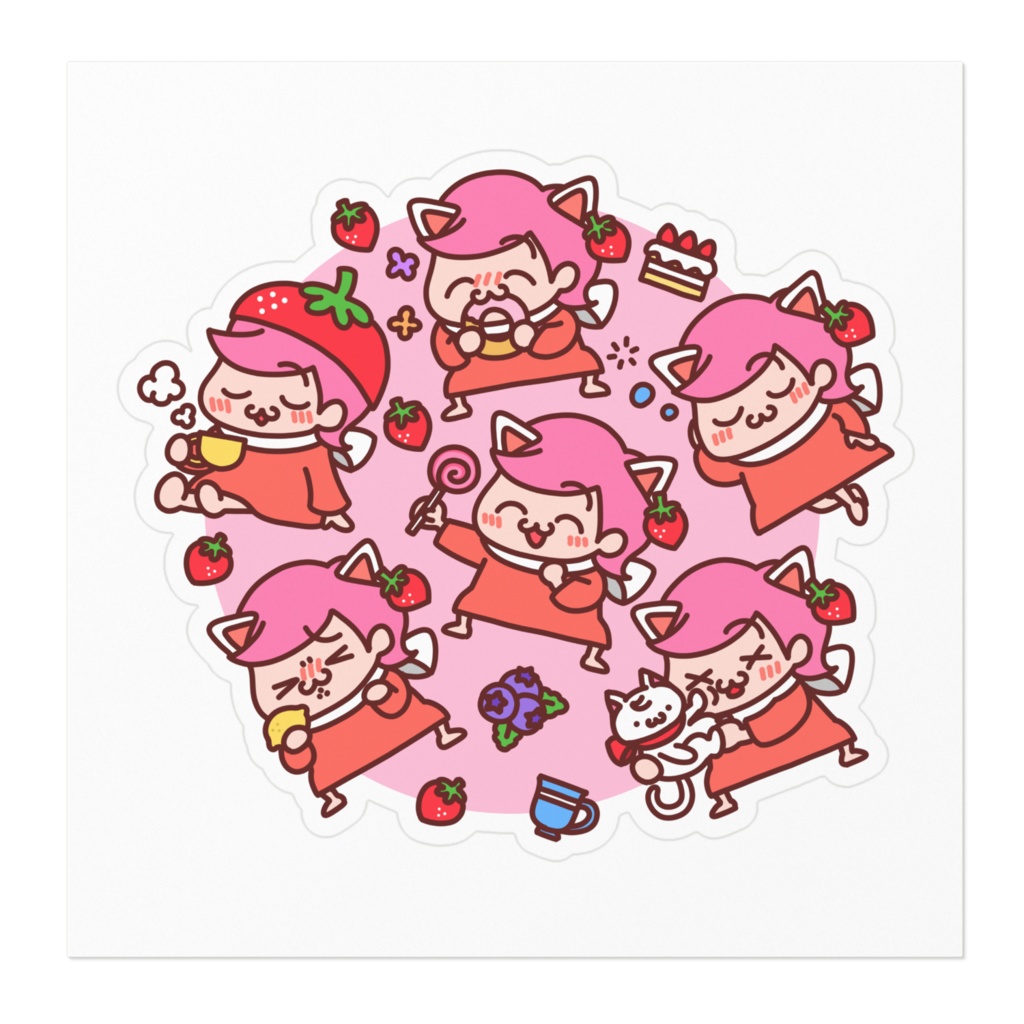 ステッカー:いっぱいもこちゃんver.