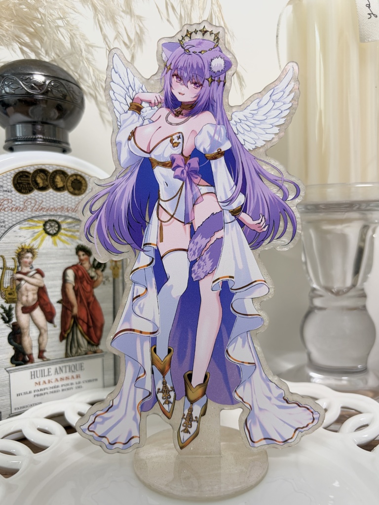 C107 猫又おかゆ ラメマーブルアクリルスタンド