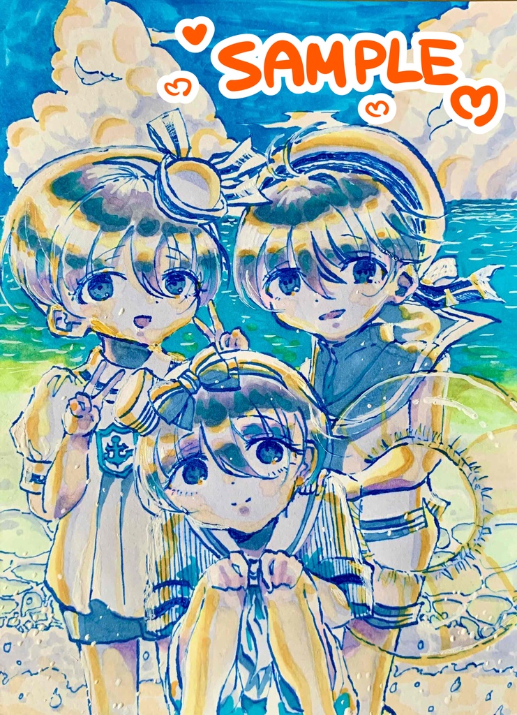 原画【男の子】「少年たちのなつやすみ」