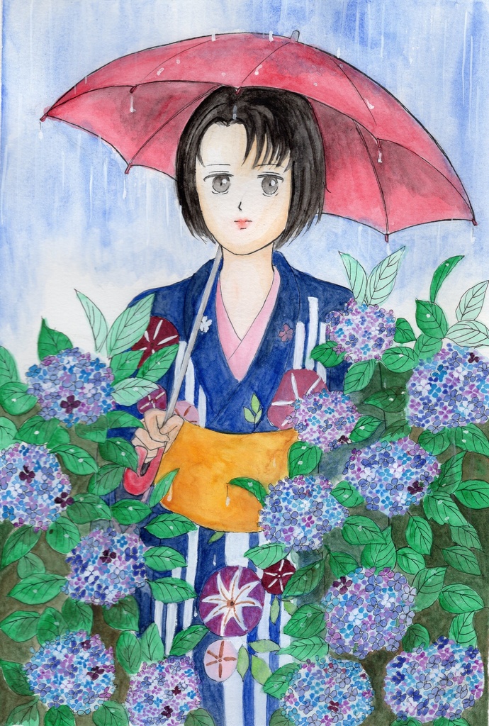 ポストカード　紫陽花