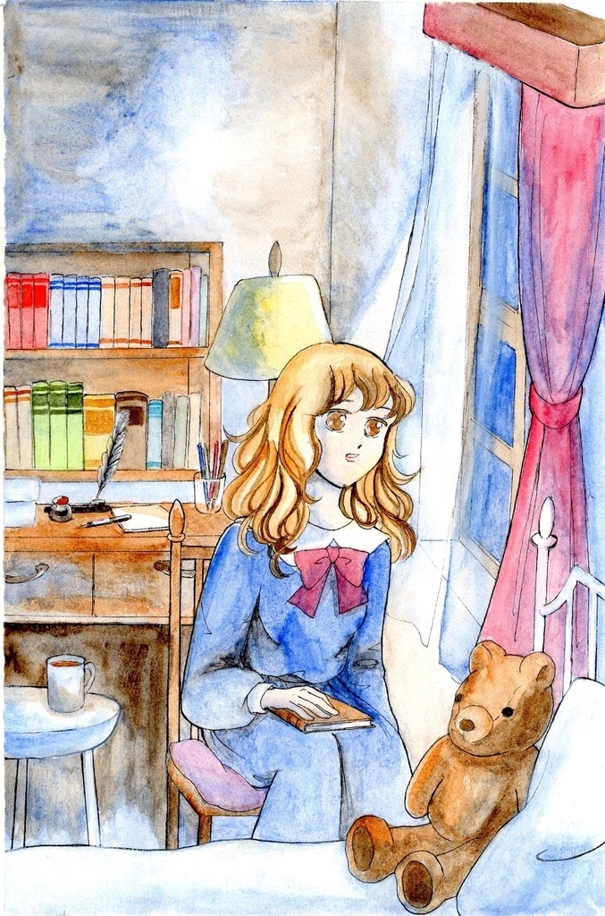 A4原画「彼を待つ(午前0時マリアン)」