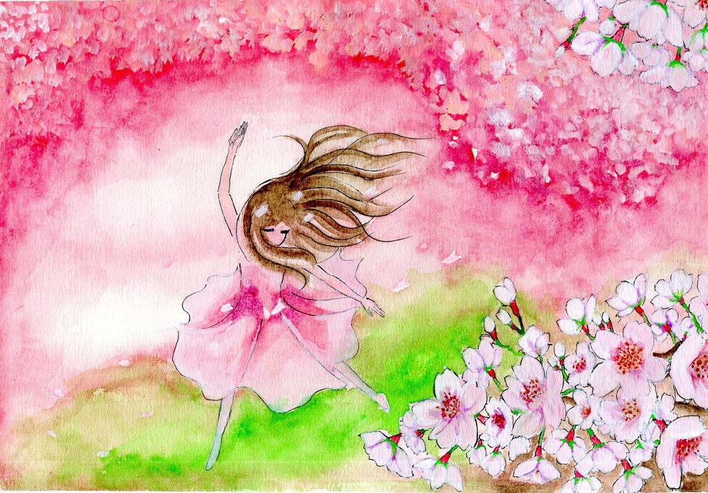 ポストカード　桜の精