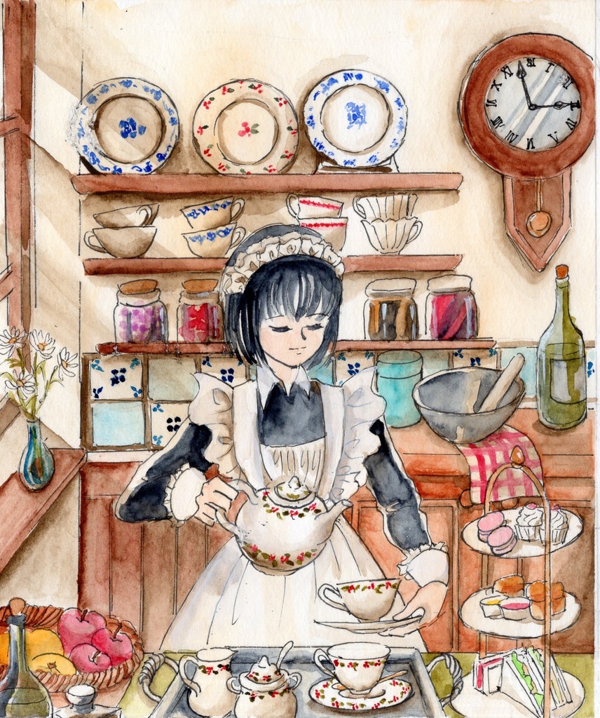 ポストカード「アフタヌーンティーの用意」