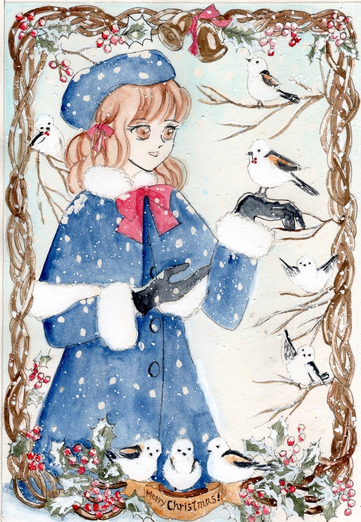 ポストカード　雪の妖精