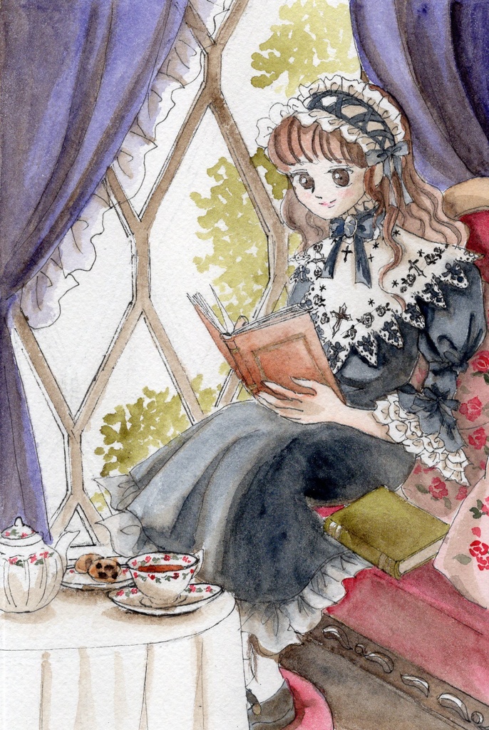 ポストカード「読書する少女」