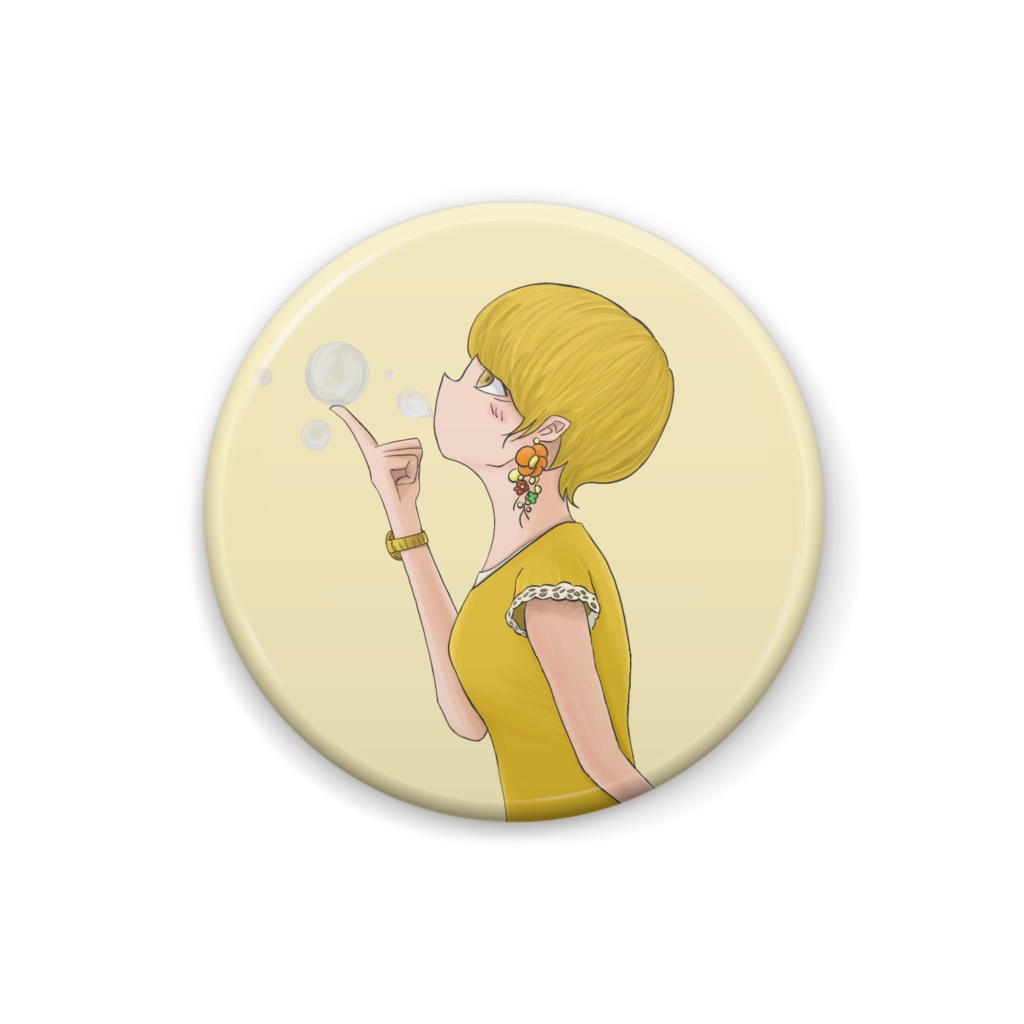 Shabon 缶バッジ(yellow)
