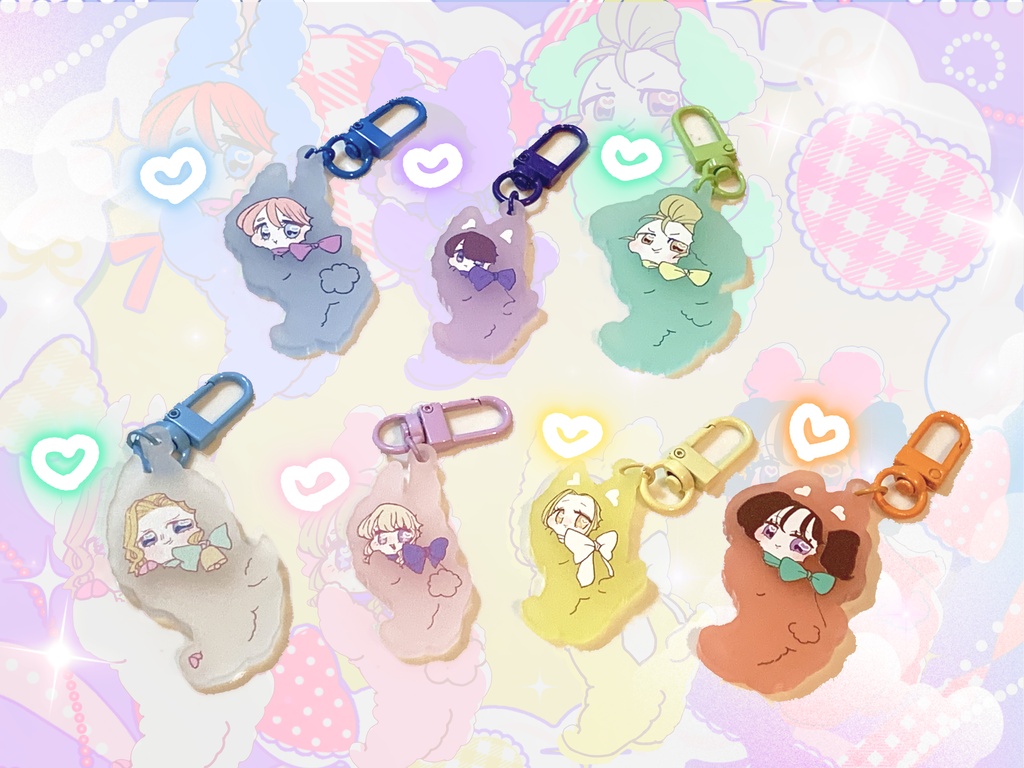 ふわもこアニマルパステルアクキー