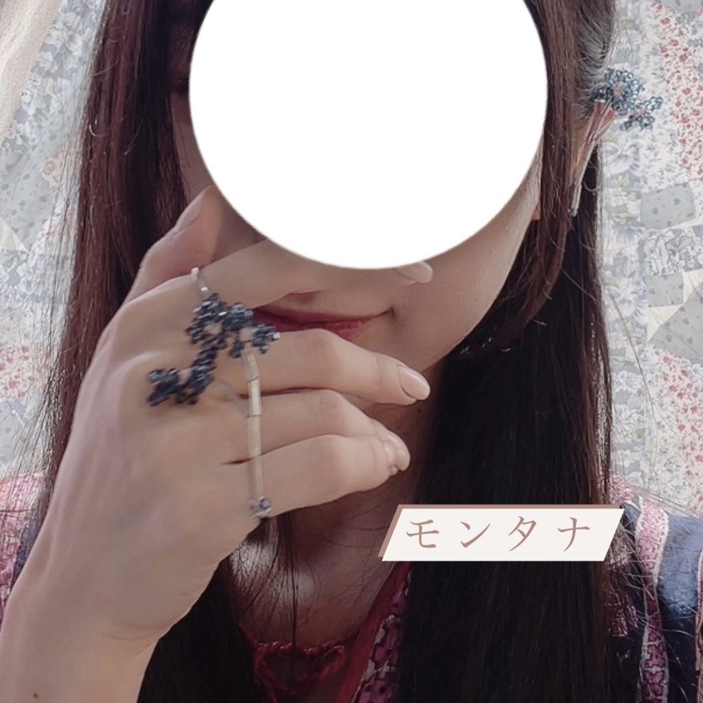 フラワーイヤーカフとリングのセット