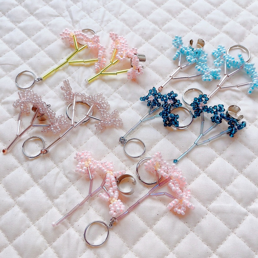 フラワーイヤーカフとリングのセット