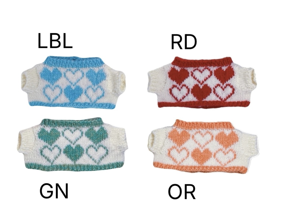 ハート柄セーター/ねこ