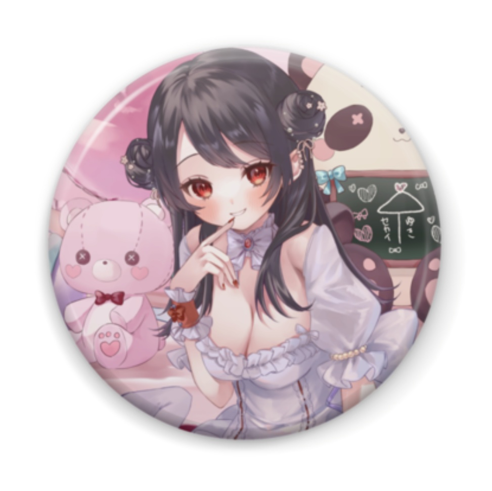 おセカちゃんの小悪魔なはにかみ缶バッジ