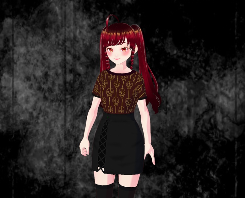 Gold Maroon Skull Mini Shirt ( Skull Series )