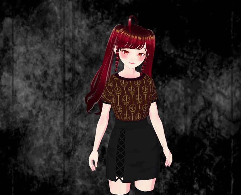 Gold Maroon Skull Mini Shirt ( Skull Series )