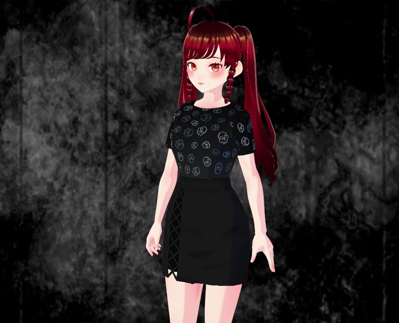 Grey Skull Print Mini Shirt (Skull Series)