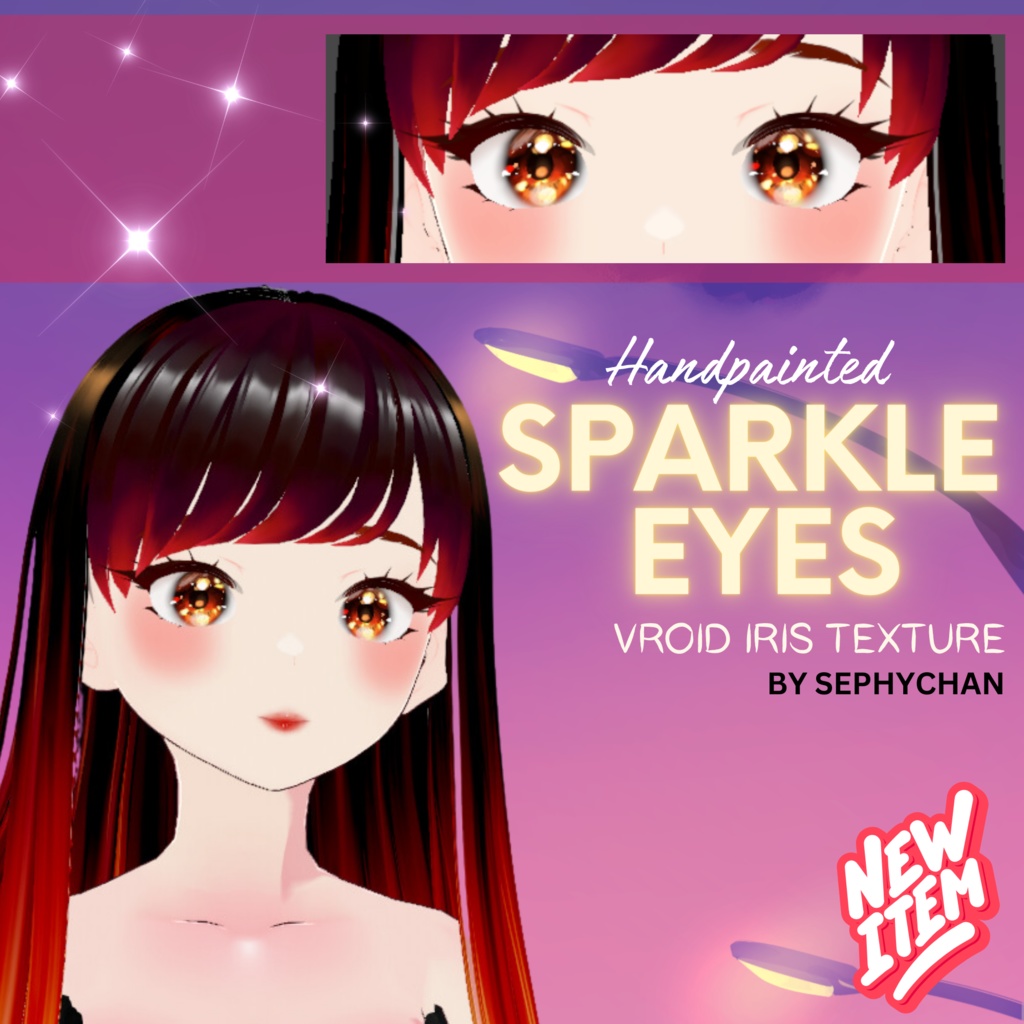 Sparkle Eyes- Expressive Irises (Handpainted- Vroid Eye Texture)