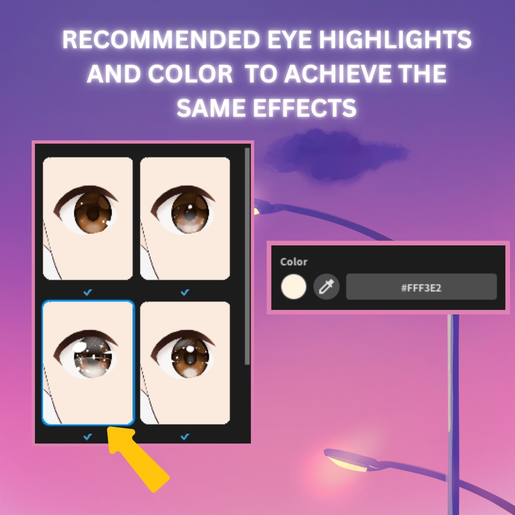 VRoid正式版】Twilight Twinkle Eyes/ Irises アイリステクスチャー (Vroid Textures -Handpainted)