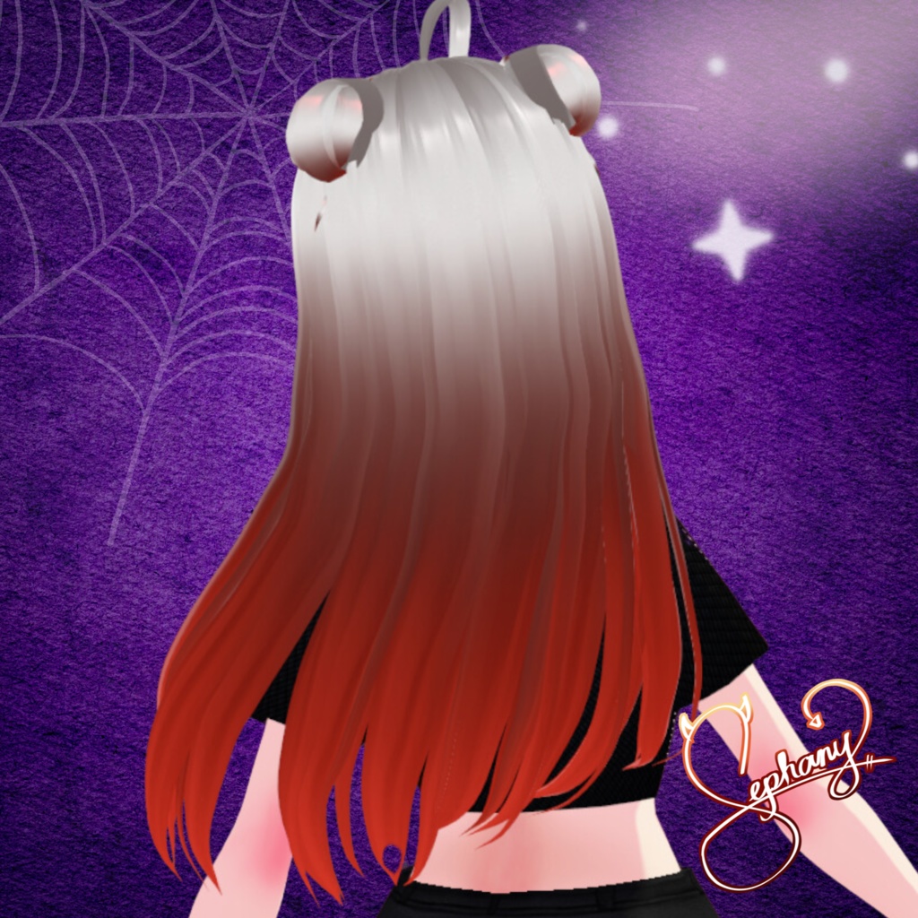 「クリムゾン・グレー VRoid 手描き髪テクスチャ」Crimson Grey Vroid Hair Texture (Handpainted/)-